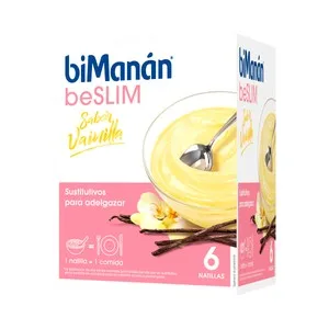 Bimanán Natillas con Sabor a Vainilla, Sustitutivas de 1 Comida Bimanán Be Slim 6 Uds. 250 G