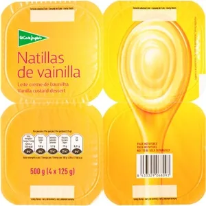 Natillas de Vainilla Pack 4  el Corte Ingles 125 G