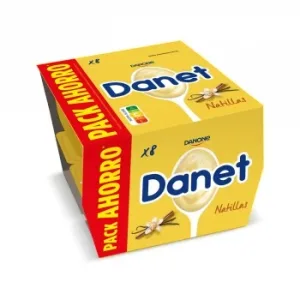 Natillas de Vainilla Danone Danet Pack de 8 Unidades de 120 G.