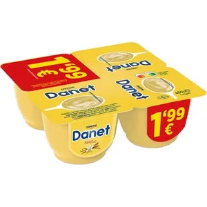 Natillas de Vainilla sin Gluten Pack 4 Danone Danet