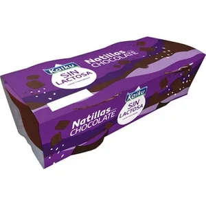 Natillas Sabor Chocolate sin Lactosa Pack 2  Kaiku 125 G
