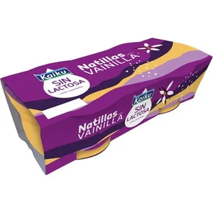 Natillas Sabor Vainilla sin Lactosa Pack 2  Kaiku 125 G