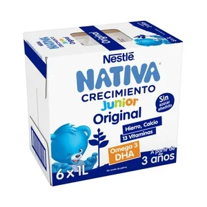 Nativa Junior Original de Neslté Leche (3) de Crecimiento, a Partir de 3 Años 6 X 1 L. 6000 ML