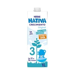 Nativa Original de Nestlé Leche (4) de Crecimiento sin Azúcares Añadidos, de 12 a 36 Meses 1 L. 1000 ML