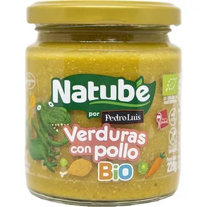 Tarrito de Verduras con Pollo desde 6 Meses Ecológico Natube sin Gluten 220 G.