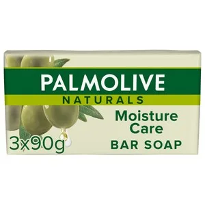 Palmolive  Naturals Moisture Care Jabón Hidratante en Pastilla, Enriquecido con Extracto de Oliva 3 X 90 G. 270 G
