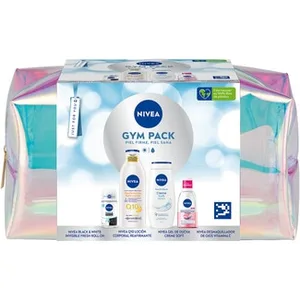 Neceser Gym Pack Piel Firme y Sana con Desodorante Roll On, Loción Corporal, Gel de Ducha y Desmaquillador de Ojos Nivea