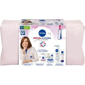 Neceser Repara & Cuida la Piel al Instante con Bálsamo Labial 4,8 G, Crema de Manos 100 Ml ,crema de Glicerina y Urea 400ml y Crema Reparadora 250 Ml Nivea