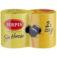 Aceitunas Negras sin Hueso Serpis, Pack 2x85 G