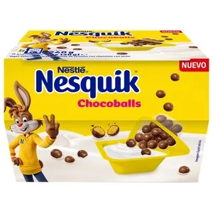 Nesquik de Nestle Yogur de Natural Azucarado con Chocobolas (bolitas de Cereales con Chocolate) 2 X 120 G. 240 G