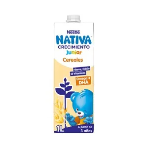 Nestlé Junior Leche (2) de Crecimiento con Cereales, a Partir de 3 Años 1 L. 1000 ML