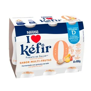 Nestlé Kefir Líquido Desnatado (0% Materia Grasa) Sabor Multi-frutas 6 X 100 G. 588 G
