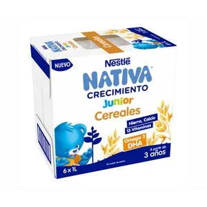 Nestlé Leche (2) de Crecimiento con Cereales, a Partir de 3 Años Nestlé Junior 6 X 1 L. 6000 ML