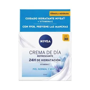 Nivea Crema Facial de Día Hidratante y Refescante de Día, para Pieles Normales a Mixtas 50 Ml.