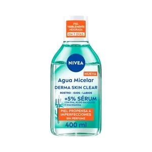 Nivea Derma Skin Clear Agua Micelar sin Perfume para Pieles Propensas a Imperfecciones 400 Ml.