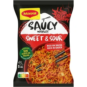 Noodles Saucy Sweet y Sour Rico en Salsa Maggi