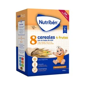 Nutribén Papilla en Polvo de 8 Cereales con 4 Frutas y un Toque de Miel, a Partir de 6 Meses Nutribén 600 G.
