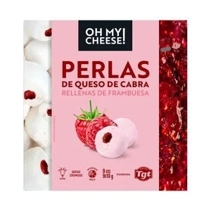 OH MY Cheese! Perlas de Queso de Cabra Rellenas de Frambuesa OH MY Cheese! 9 Uds. 90 G.