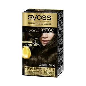 Syoss Oleo Intense Tinte de Pelo Permanente Tono 3-10 Castaño.