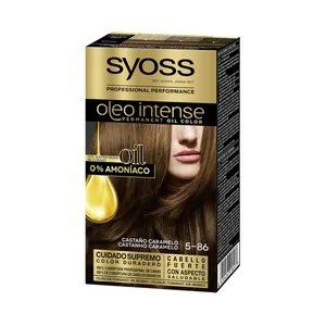 Syoss Oleo Intense Tinte de Pelo Permanente Tono 5-86 Castaño Caramelo.