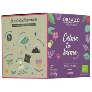 Orballo Calma Tu Karma Infusión Ecológica a Base de Hibisco, Hinojo, Malva y Lavanda 12 Uds.