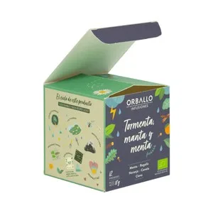 Orballo Tormenta Manta y Menta Infusión Ecológica de Menta, Regaliz, Naranja, Canela y Clavo 12 Uds.