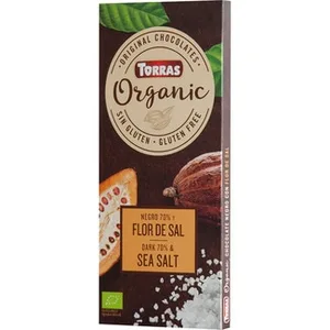 Organic Bio Chocolate Negro 70% con Flor de Sal, Ecológico y sin Gluten Torras 100 G