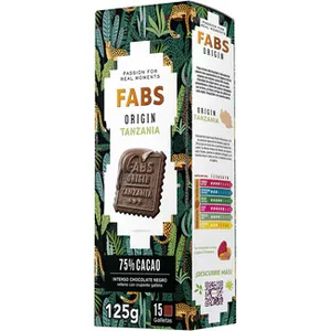Origin Tanzania Galletas con Chocolate Negro Intenso 75& Cacao 18 Unidades Fabs