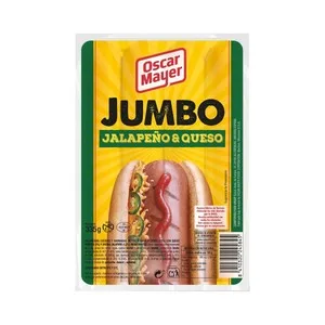 Oscar Mayer Jumbo Salchichas (pollo - Cerdo) Rellenas de Jalapeños y Queso Cheddar 335 G.