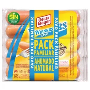 Oscar Mayer Salchichas Cocidas de Pavo con Sabor Ahumado, Tipo Wieners 3 X 200 G. 600 G