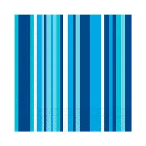 Pack 20 Servilletas 33x33cm 2capas Multirayas Azul. Macadamia 20 UD