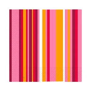 Pack 20 Servilletas 33x33cm 2capas Multirayas Rojo/naranja. Macadamia 20 UD