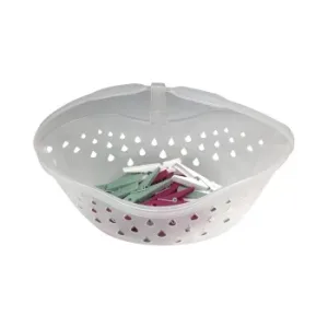Pack Cesta con 20 Pinzas para Ropa de Plástico Carrefour Home