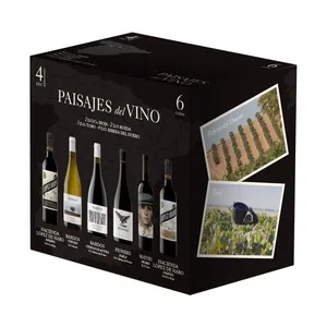 Paisajes del Vino Estuche con 6 Botellas de Vino (5 Tinto y 1 Blanco).