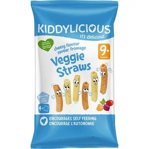 Pajitas de Verduras con Sabor a Queso sin Gluten 4x12g desde 9 Meses Kiddylicious