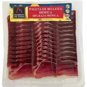 Paleta de Bellota Ibérica 50% Raza Ibérica en Lonchas sin Gluten sin Lactosa  Secretos de Tonda 150 G