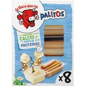 Palitos Crema de Queso Natural con Palitos de Pan para Mojar Pack 8 Tarrinas la Vaca que RIE