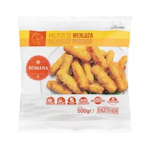 Palitos de Merluza a la Romana Hacendado Ultracongelados 0.5 KG