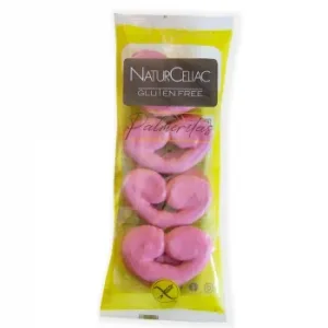Palmeritas con Cobertura de Fresa Naturceliac sin Gluten Pack de 4 Unidades de 50 G.