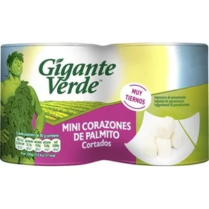 Mini Corazones de Palmito Cortados Pack 2 Gigante Verde