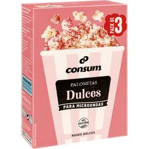 Palomitas Microondas Dulces y Rosas 3 X 90 Gr