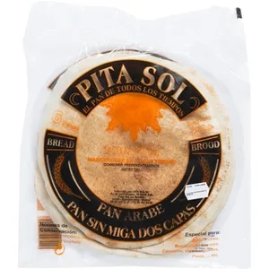 Pan Árabe sin Miga Dos Capas 6 Unidades Pita SOL