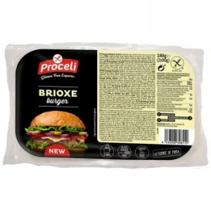 Pan de Hamburguesa Brioxe Proceli sin Gluten y sin Lactosa Pack 2 Undiades de 90 G.