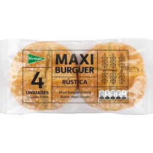 Pan de Hamburguesas Maxi Rústico con Sésamo 4 Unidades el Corte Ingles