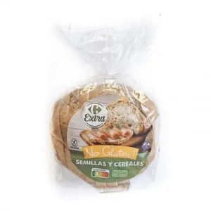 Pan de Molde con Cereales y Semillas Carrefour Classic sin Gluten 350 G.