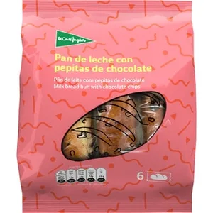 Pan de Leche con Pepitas de Chocolate 6 Unidades Envasadas Individualmente  el Corte Ingles 270 G