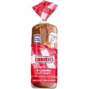 Pan de Molde 100% Integral 8 Cereales  Bimbo 650 G