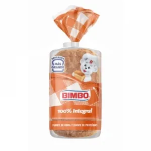 Pan de Molde 100% Integral Bimbo 450 G.