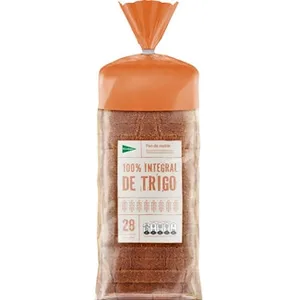 Pan de Molde 100% Integral de Trigo con Corteza 28 Rebanadas  el Corte Ingles 820 G