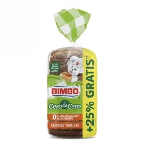 Pan de Molde Cereales y Semillas Cero&cero Bimbo 360 G.